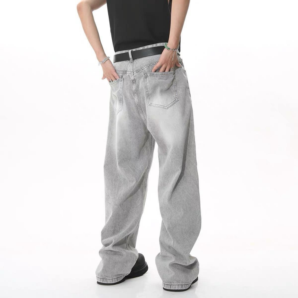 LIGHT SMOKE V2 - Quần jeans wash khói xám