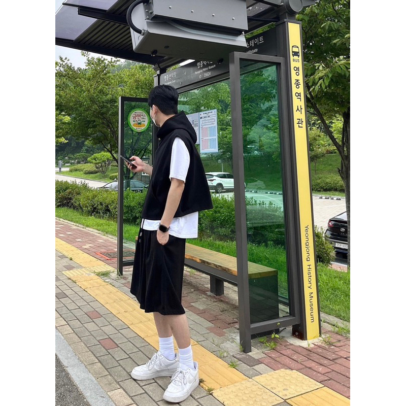 Áo Hoodie Lững tanktop trơn Unisex