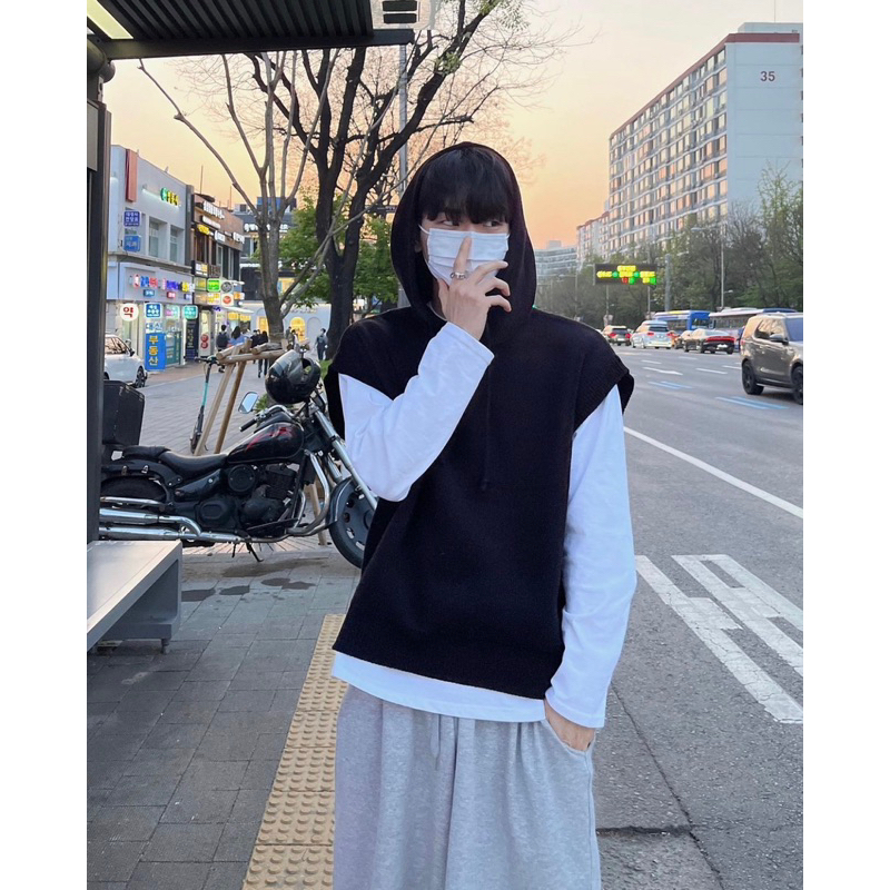Áo Hoodie Lững tanktop trơn Unisex