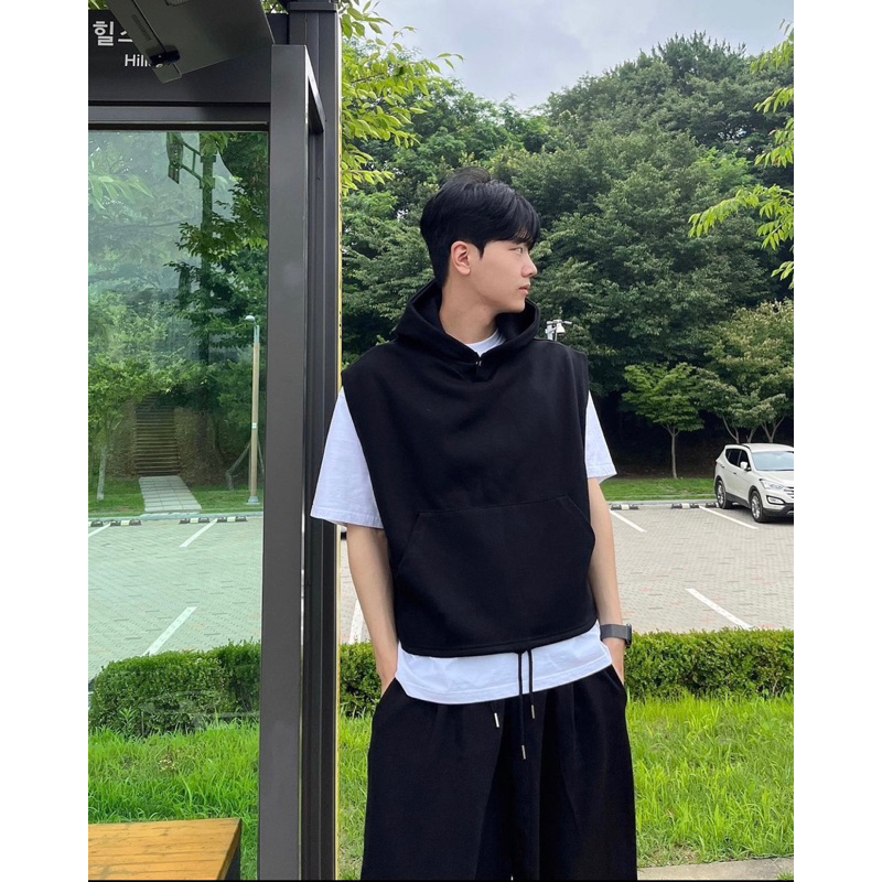 Áo Hoodie Lững tanktop trơn Unisex