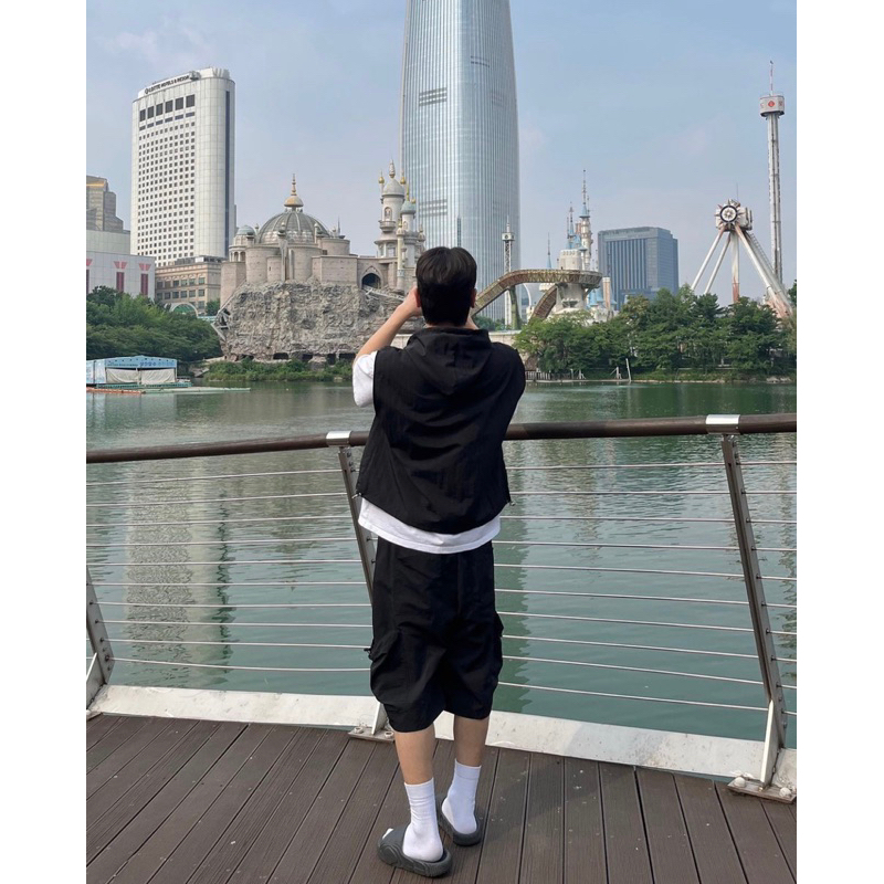 Áo Hoodie Lững tanktop trơn Unisex