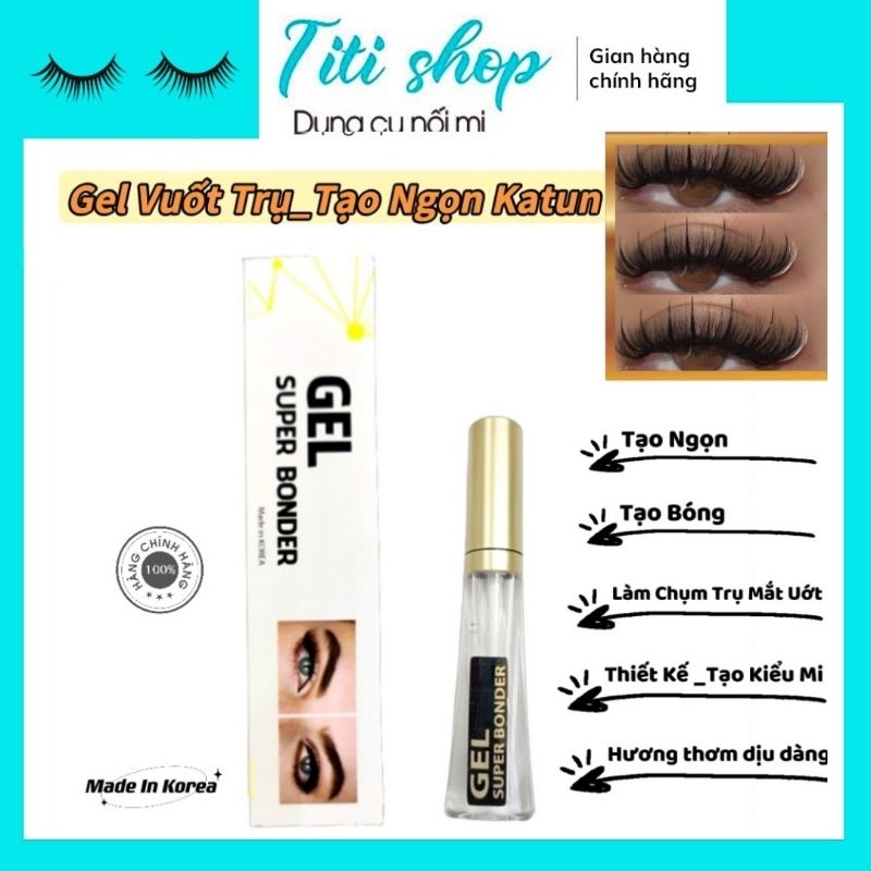 Gel Tạo Ngọn Katun_Gel vuốt trụ mắt ướt (Dạng túyp có cọ vuốt)