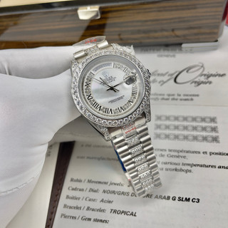 Đồng hồ nam rolex sapphire ra35 full đá la mã máy cơ automatic nhật