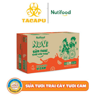 Thùng 48 hộp Nuvi Sữa Tươi Trái Cây Tươi Vị Cam/ Nho hộp 180ml/ 110ml NUTIFOOD - TACAPU