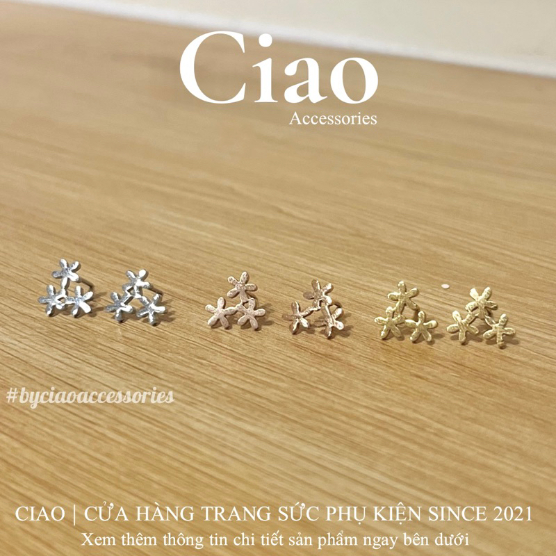 Khuyên tai/ Bông tai titan không gỉ hình hoa mới lạ tinh tế Periwinkle Ciao