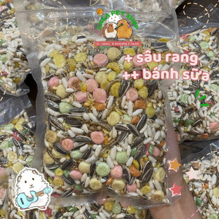 Thức ăn vỗ béo hamster loại ngon bổ sung đầy đủ chất dinh dưỡng có sâu rang, bánh sữa LOẠI 500gr