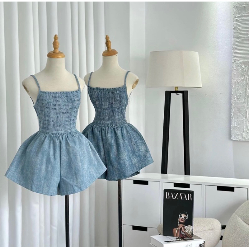 Jumpsuit denim 2s loang bo chun