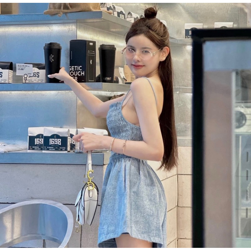 Jumpsuit denim 2s loang bo chun