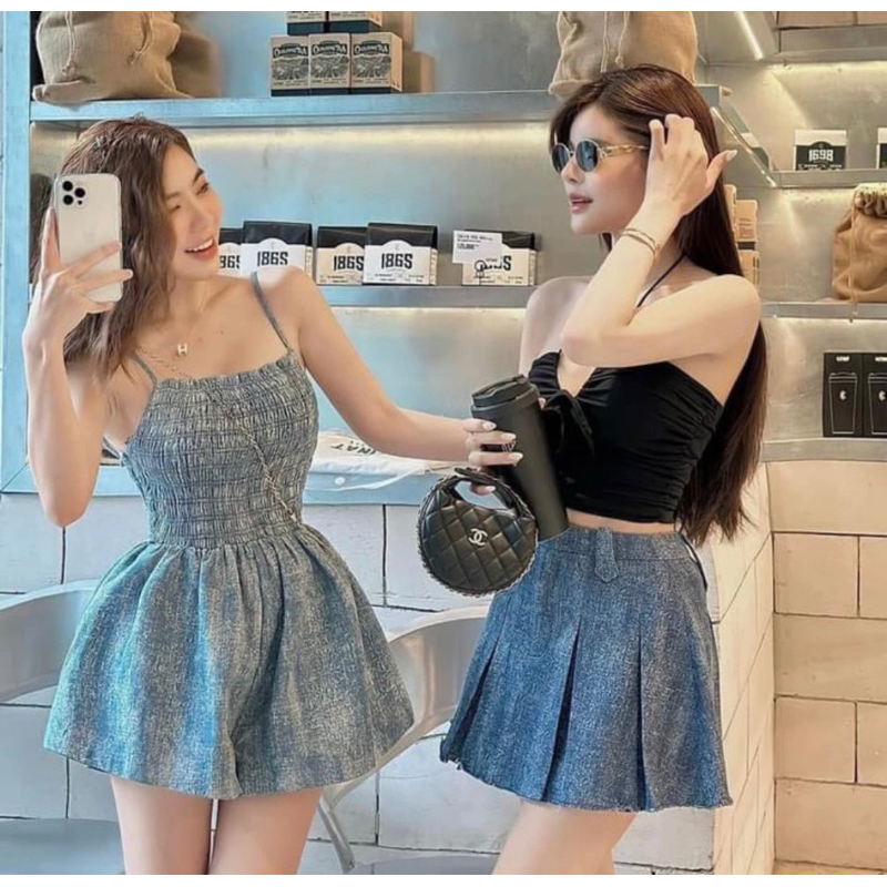 Jumpsuit denim 2s loang bo chun