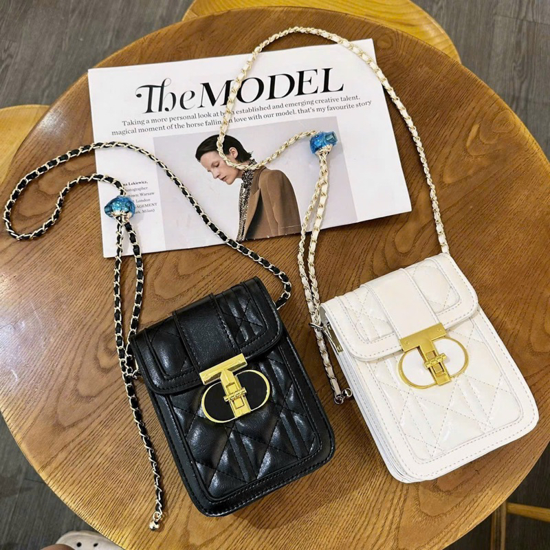 Túi Đeo Chéo Hình Thoi Phối Dây Đeo Sợi Xích Thời Trang 2023 Cho Nữ