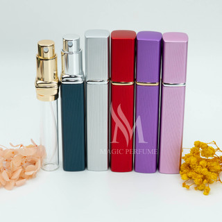 Chai lọ đựng nước hoa, ống bơm nước hoa vỏ nhôm vuông 2 lớp dung tích 12ml