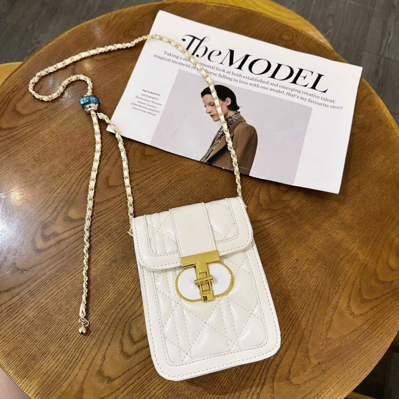 Túi Đeo Chéo Hình Thoi Phối Dây Đeo Sợi Xích Thời Trang 2023 Cho Nữ