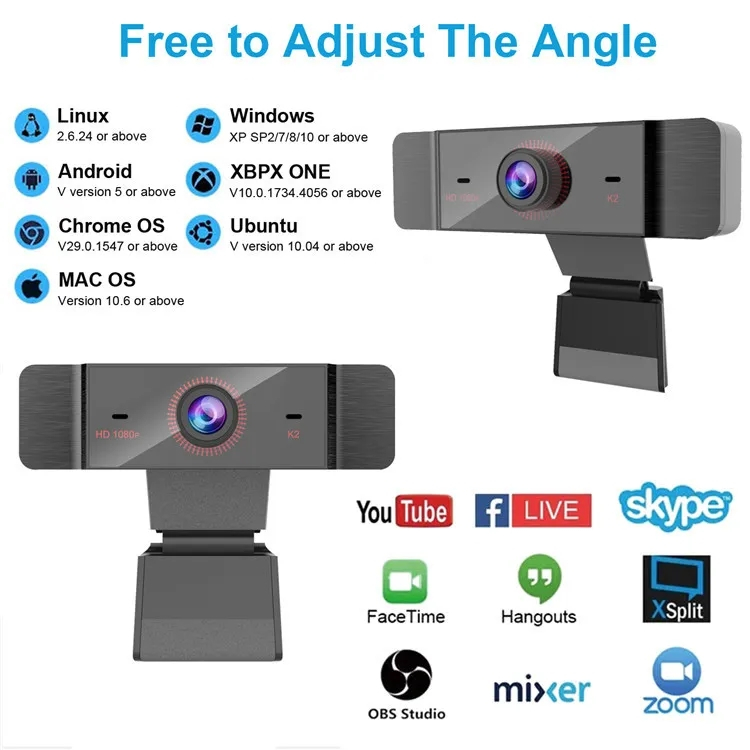 WEBCAM CÓ MICROPHONE, WEBCAM 2K - 1440P FULL HD CÓ BÌA CHÂN MÁY VÀ MICRO KÉP, WEBCAM GÓC RỘNG CHO MÁY TÍNH