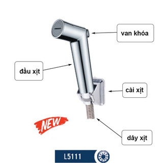 Vòi xịt vệ sinh Luxta L5111, khóa tùy chỉnh lực nước, chống gẫy cò bấm, bảo hành 1 năm