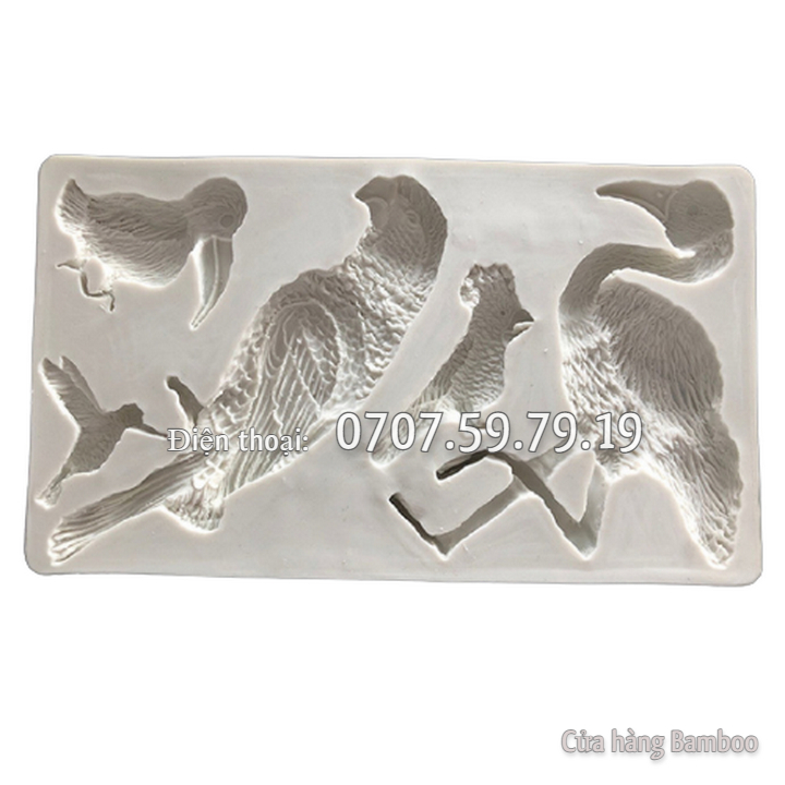 Khuôn silicon 5 con két, con cò, hạc - Khuôn silicon làm rau câu - Mã số 1653