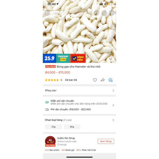 Bỏng gạo cho Hamster và thú nhỏ