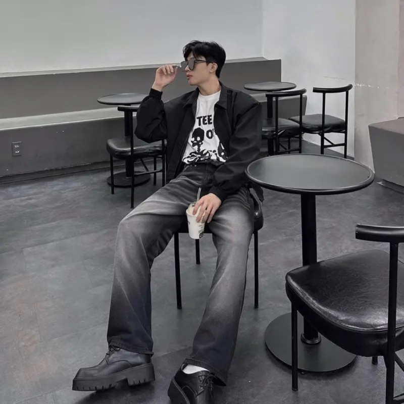 JEANS WASH ĐEN KHÓI BẠC COOL TRƠN NGẦU HALO KAKI cực cháy