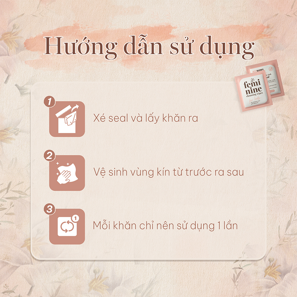 Khăn giấy ướt vệ sinh vùng kín phụ nữ Ecowipes hương Daisy 1 tờ/gói *20 gói - Hàng chính hãng