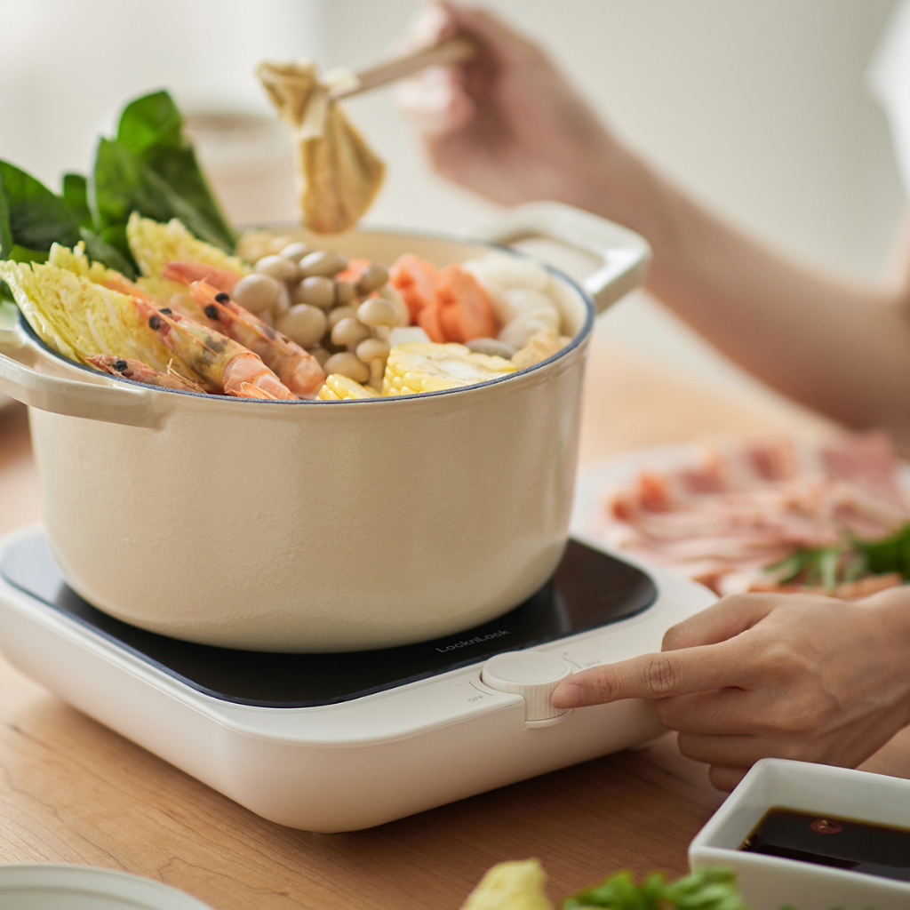 Bếp Hồng Ngoại Mini LocknLock EJI136IVY 1300w - Hàng chính hãng