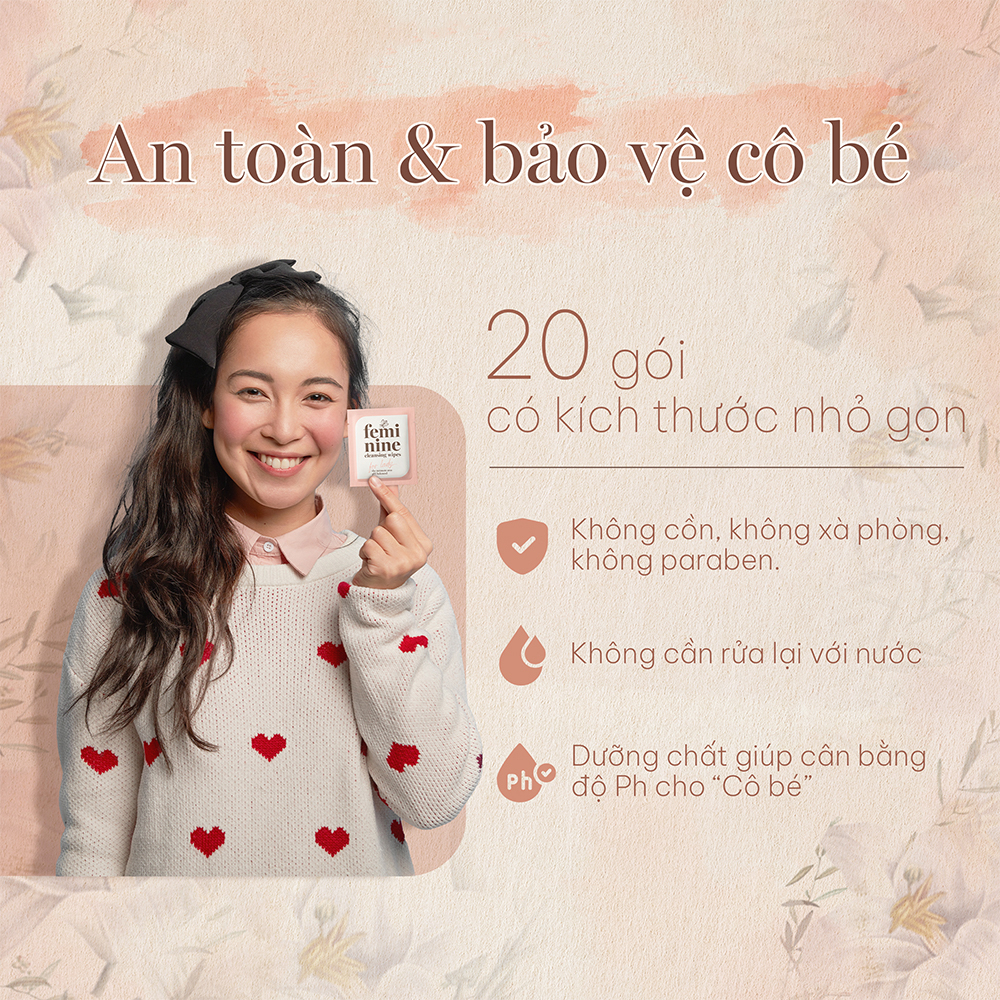 Khăn giấy ướt vệ sinh vùng kín phụ nữ Ecowipes hương Daisy 1 tờ/gói *20 gói - Hàng chính hãng