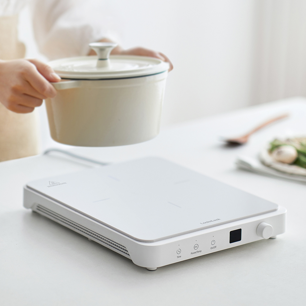 Bếp điện từ LocknLock Bianco Slim Induction Cooker 1850w EJI146WHT - Hàng chính hãng