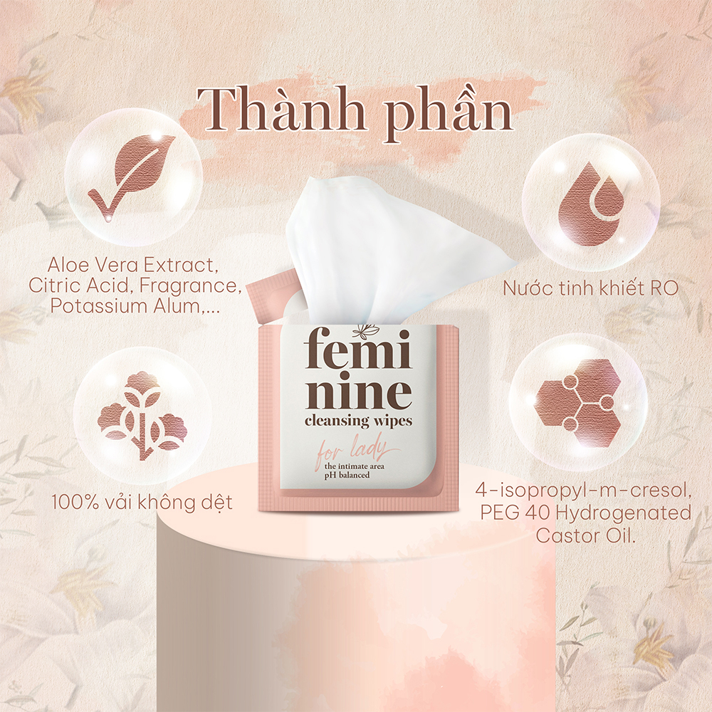 Khăn giấy ướt vệ sinh vùng kín phụ nữ Ecowipes hương Daisy 1 tờ/gói *20 gói - Hàng chính hãng