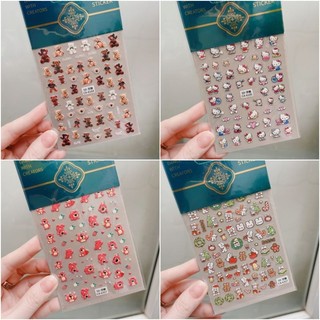 Sticker nổi 5D hình Gấu Thỏ dễ thương - Sticker nổi 5D dán móng tay nail