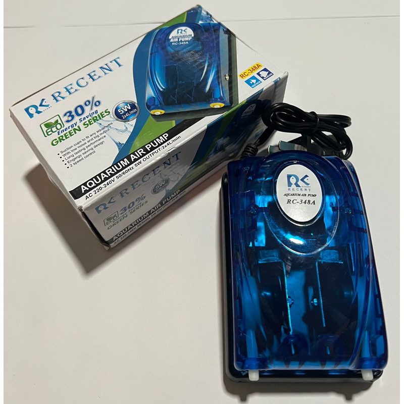 Máy sục sủi khí oxy 2 vòi 5W RECENT RC348a cho hồ cá máy oxy RC-348a