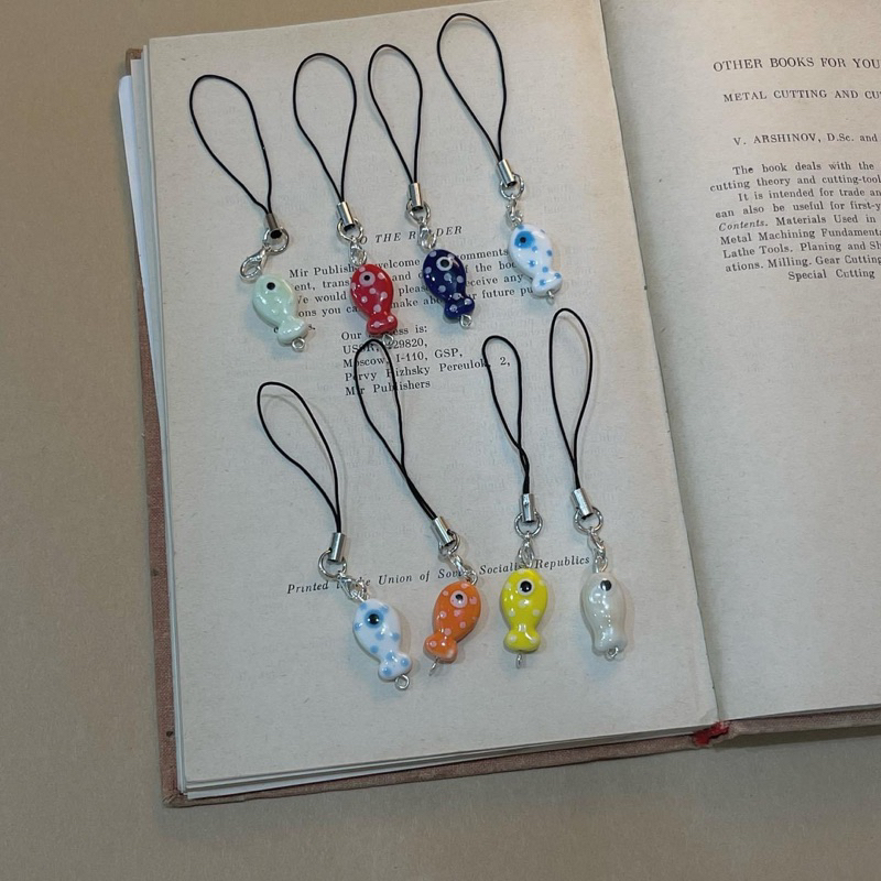 Bối Homemade| móc điện thoại, móc khoá hình cá con, hoa tulip dễ thương