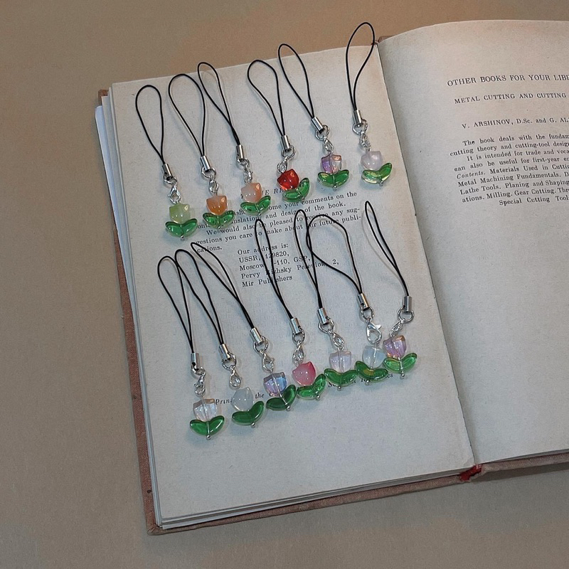 Bối Homemade| móc điện thoại, móc khoá hình cá con, hoa tulip dễ thương