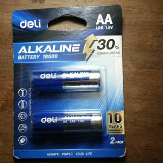 Pin kiềm deli aa alkaline 18500, điện áp 1.5v