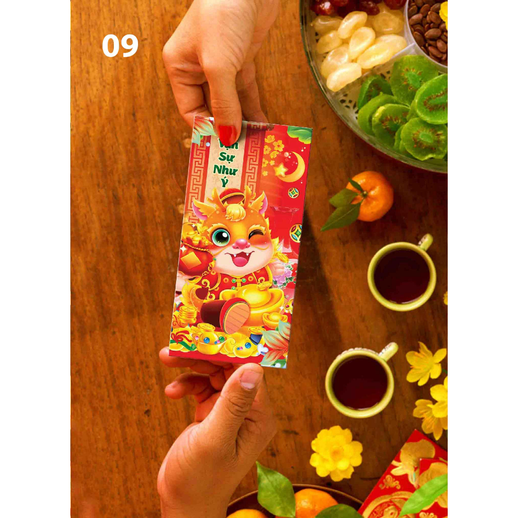 50 bao lì xì rồng vàng may mắn