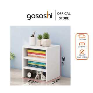 Kệ sách gỗ 3 ngăn hình chữ nhật kệ sách đê bàn mini