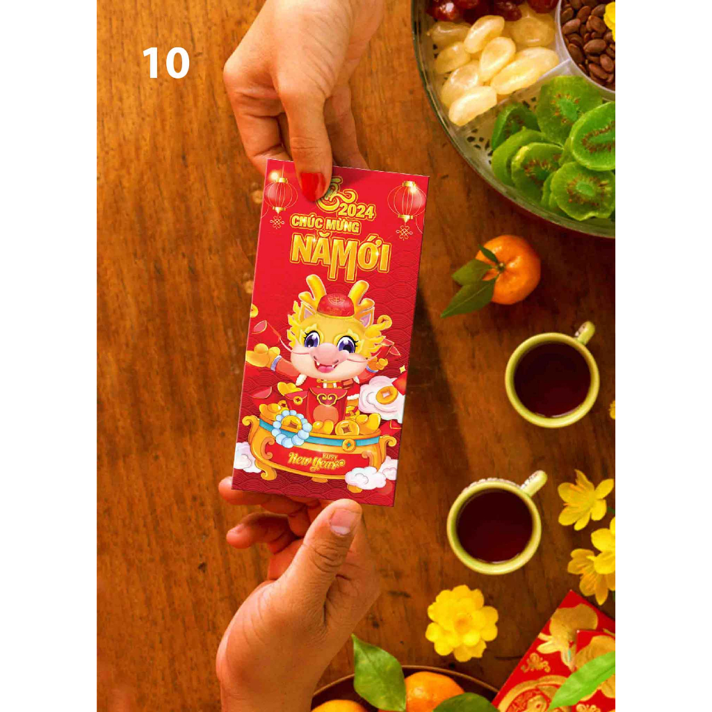 50 bao lì xì rồng vàng may mắn