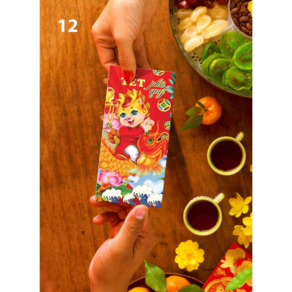 50 bao lì xì rồng vàng may mắn