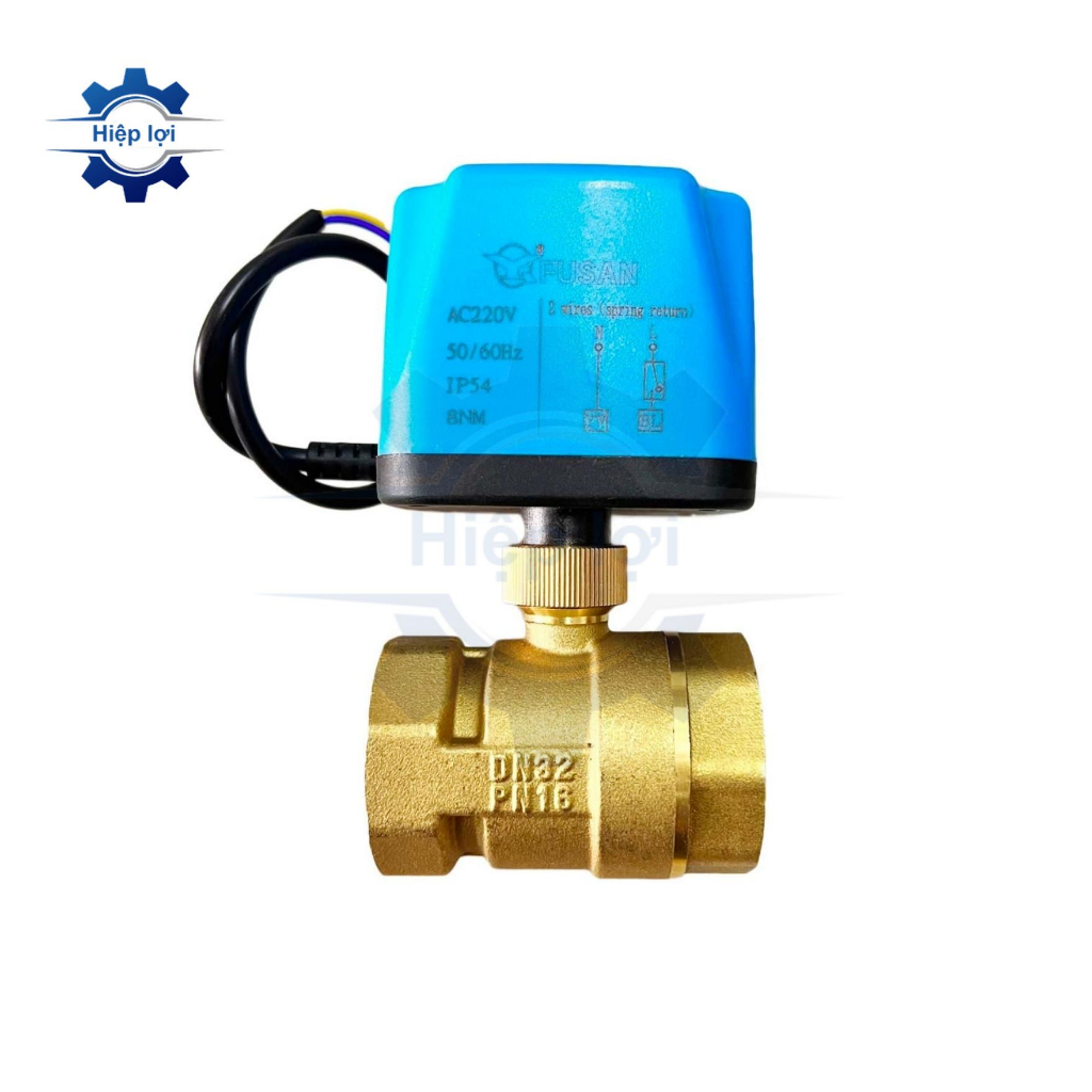 Van Bi Điện Thau Thường Đóng BVE - 2 Dây - Van Khoá Nước Thường Đóng Điều Khiển Bằng Motor Điện - Van Bi Điện 2 Lỗ