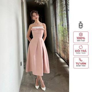Đầm xòe dự tiệc cúp ngực phối nơ sang trọng bbstore's -d2306