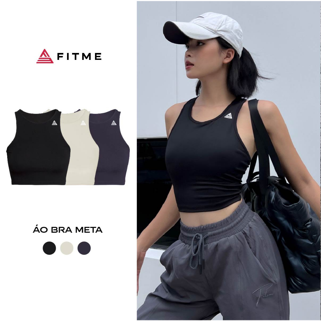 Áo croptop tập gym yoga nữ Fitme Meta form chất liệu thun cao cấp ôm body, thấm hút mồ hôi ACRT