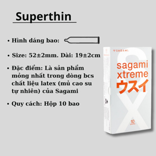 Hộp 10 chiếc Bao cao su Sagami Superthin Nhật Bản - Siêu Mỏng - Kiểu