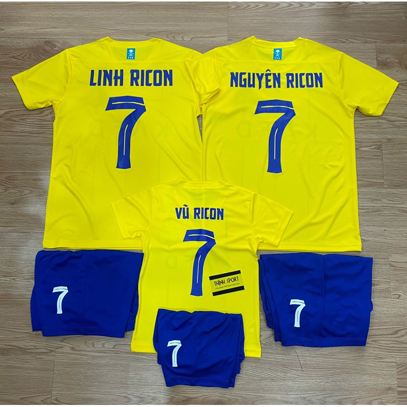 Áo đá banh CLB Al Nassr Ronaldo, Áo bóng CR7 đá in tên số theo yêu cầu