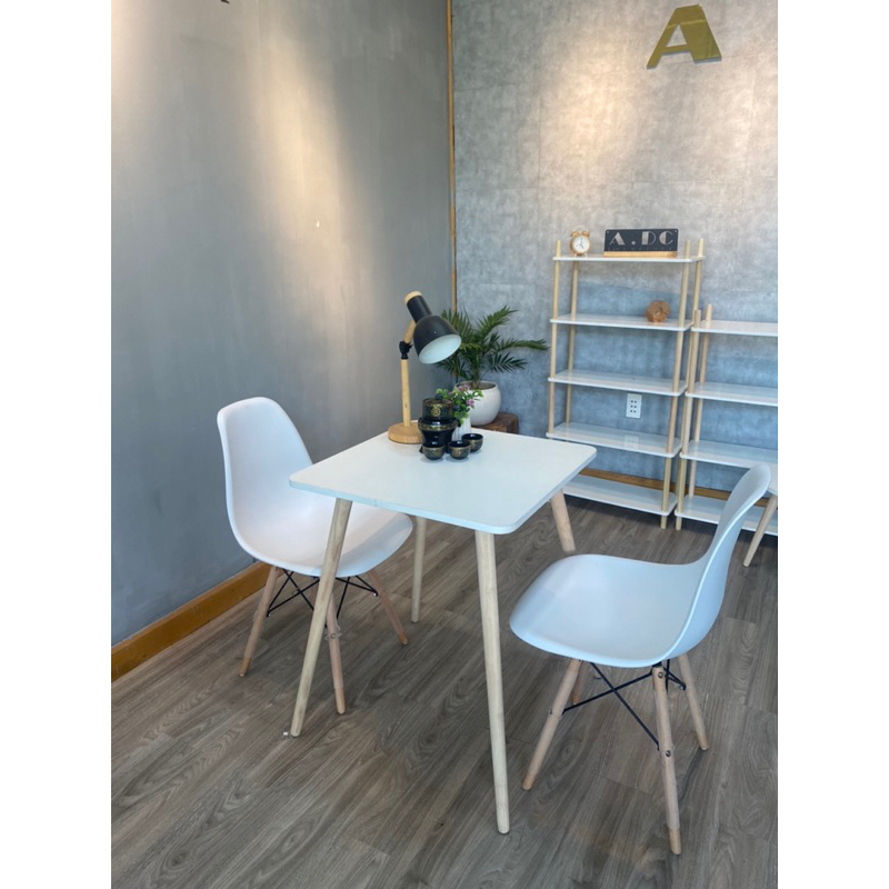 Bàn Ăn, Cafe Hình Vuông Kèm 2 Ghế