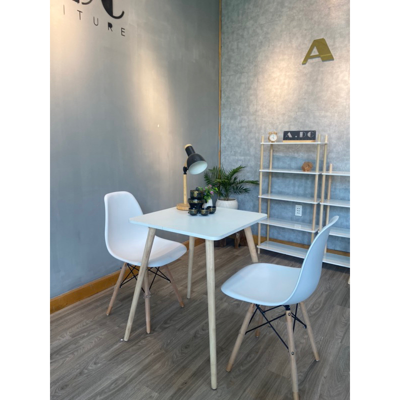 Bàn Ăn, Cafe Hình Vuông Kèm 2 Ghế