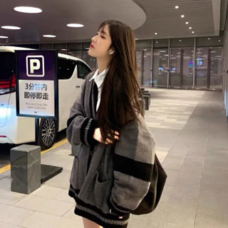 Áo Khoác Cardigan Len Nữ Màu Xám Đen Phong Cách Hàn Quốc Trẻ Trung, Áo Khoác Len Nữ Form Rông Chất Liệu Cao Cấp