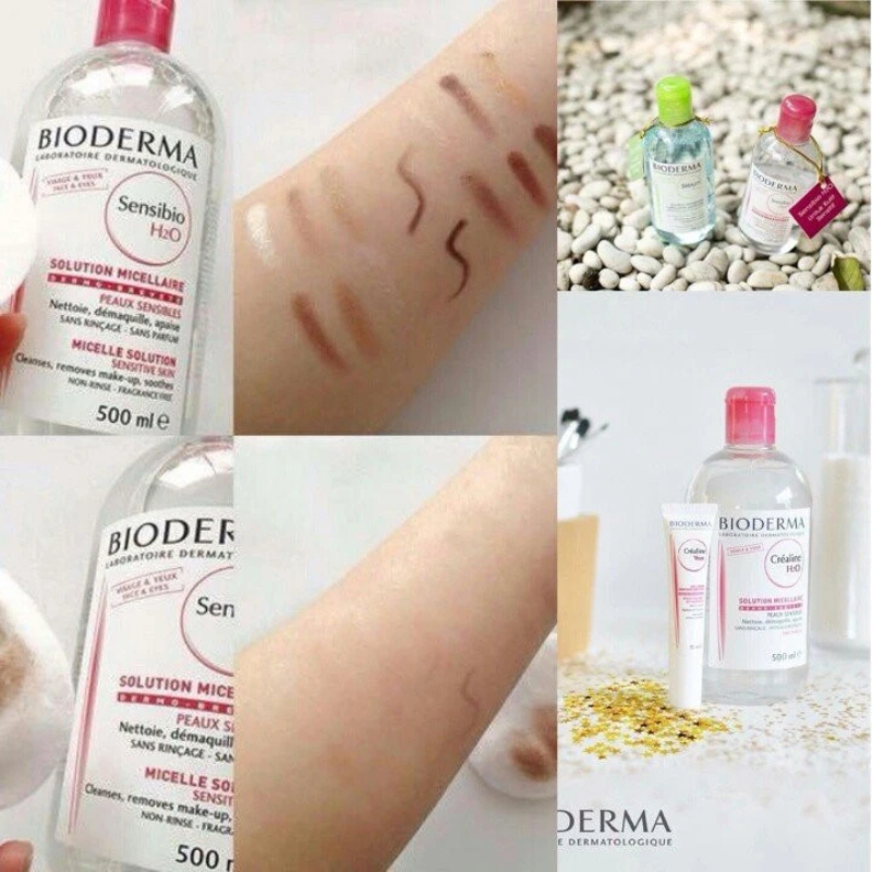 Nước Tẩy Trang Bioderma Cho Da Dầu Mụn Sebium, Da Nhạy Cảm Sensibio H2O Pháp 500ml