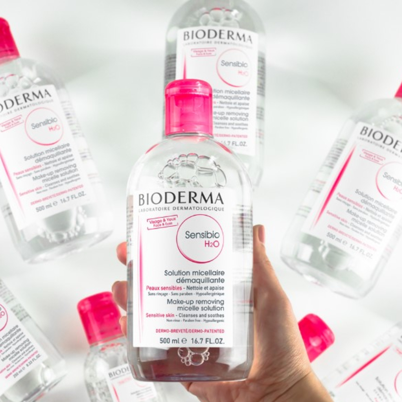 Nước Tẩy Trang Bioderma Cho Da Dầu Mụn Sebium, Da Nhạy Cảm Sensibio H2O Pháp 500ml