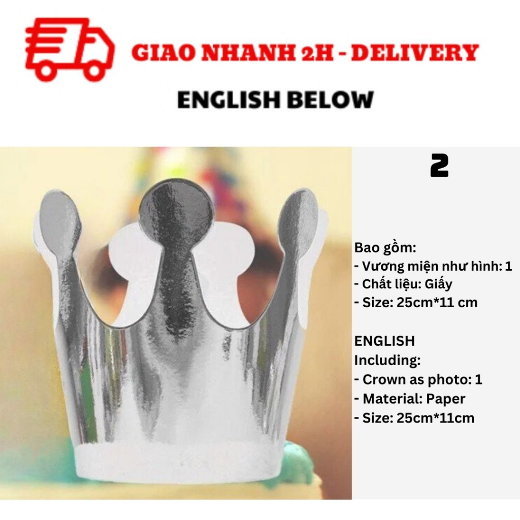 Vương Miện Happy Birthday Cho Bé Nhiều Mẫu Kid Paper Crown TNOI63