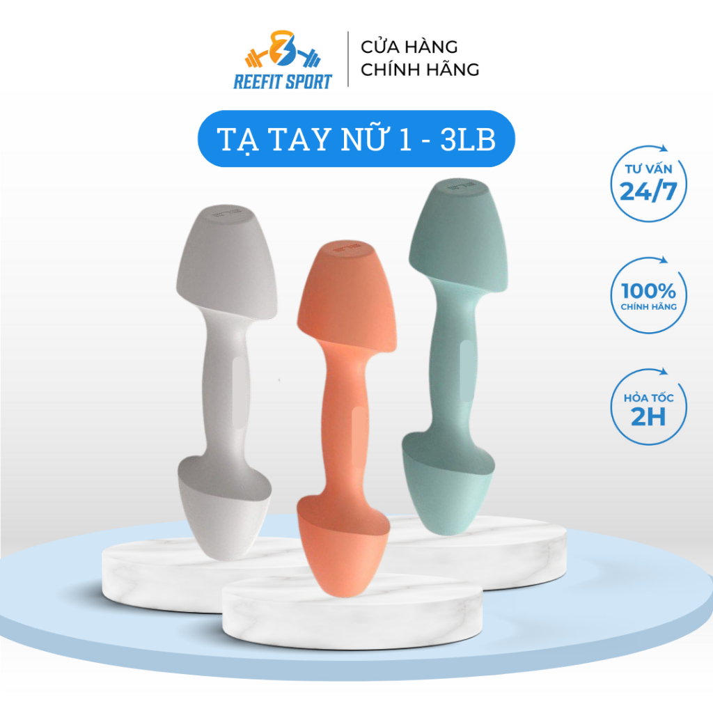Bộ 2 Tạ tập tay dành cho nữ yoga gym aerobic thế hệ mới 1LB(0.93) - 3LB (2.76kg) màu pastel siêu xinh