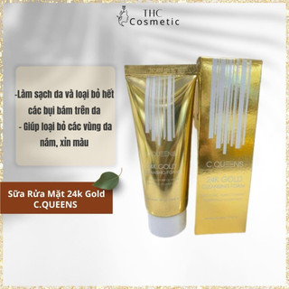 Sữa rửa mặt 24k gold c.queens sữa rửa mặt trắng da chống lão hoá 100ml
