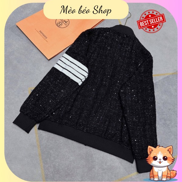 Áo Bomber Dạ Thomb Chà Neo❤ Áo Dạ Kim Tuyến 2 Lớp Dày Dặn Dáng Rộng Nam Nữ NVA622