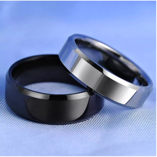 Nhẫn Titan Nam Cá Tính, Nhẫn Nam Thời Trang Trơn 2 Màu Bạc Và Đen Bản Rộng.